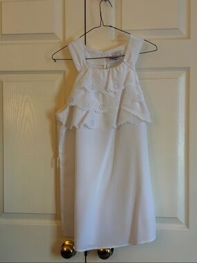 White Ruffled Eyelet Halter Camisole